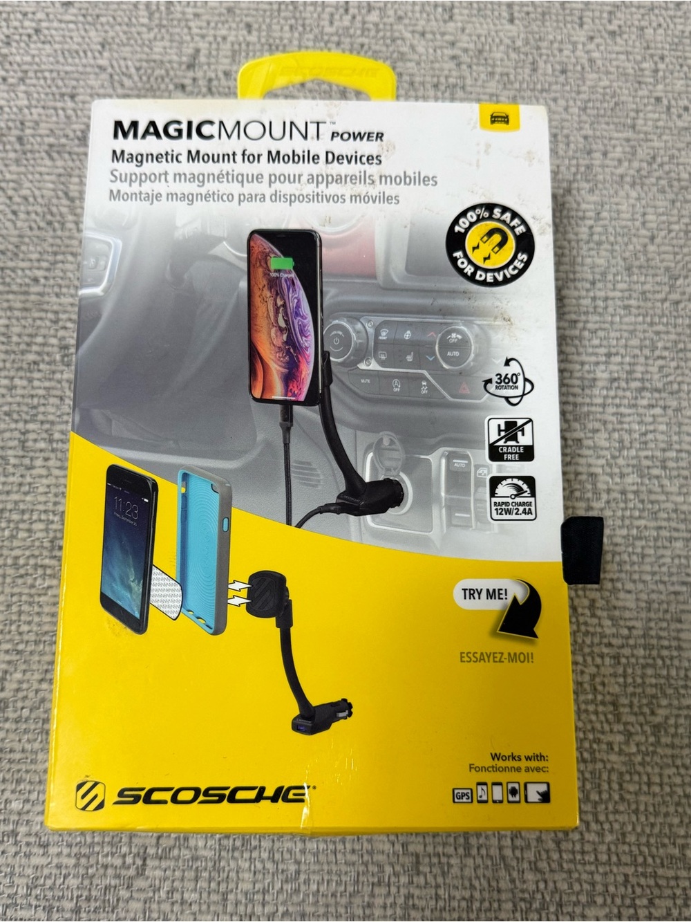 MagicMount Power Magnetic Car Phone Mount - Black